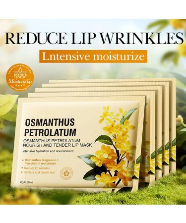BEUKING Osmanthus Petrolatum Hydrating Lip Mask Gels with Glycerin and Aloe Extract Moisturizing Mask Lip Treatment & Lip Patches for Dry Lips Hydration & Repair Day & Night Use (10 PCS) - Buy Online on GoSupps.com