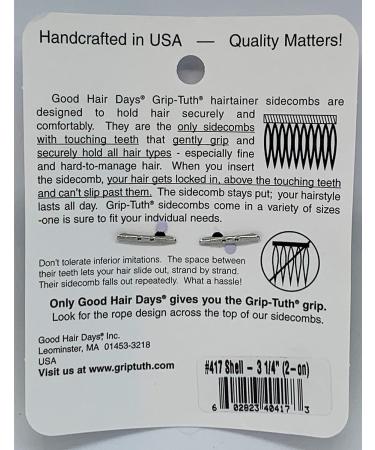 Original Grip-Tuth Hair Combs Set | 2 Pack | 3 1/4 Wide Tortoise Shell | 40417 - Buy Online on GoSupps.com