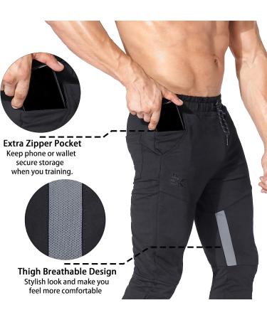 Brokig Men's Thigh Mesh Gym Jogger Pants - X-Large Black - Buy Online on GoSupps.com