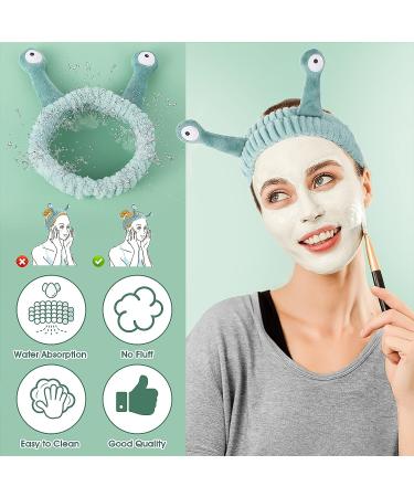Molain Face Wash Headband - Cartoon Cute Coral Fleece Hair Band for Women - Green - Buy Online on GoSupps.com
