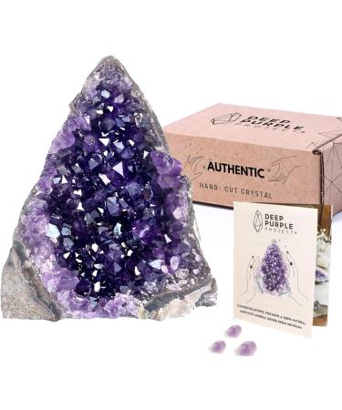 Deep Purple Amethyst Crystal Rock 0.5-1 lb Raw Cluster Uruguay Quartz Geode - Premium Grade Amethyst - Buy Online on GoSupps.com
