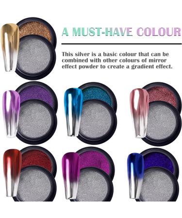 Chrome Nail Powder Aurora Mirror Effect for DIY Nail Art - 1pcs Mirror Silver - Buy Online on GoSupps.com