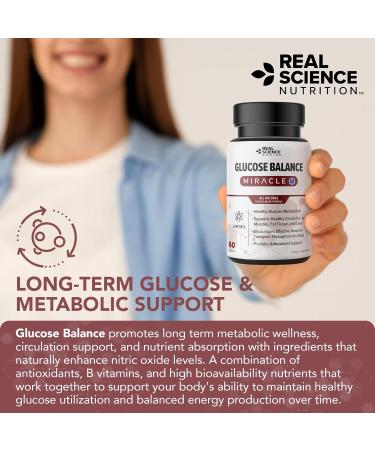 Real Science Nutrition Glucose Balance Natural Nitric Oxide Support for Healthy Glucose Metabolism Circulation Energy & Nutrient Utilization Metabolic Wellness Supplement - Buy Online on GoSupps.com