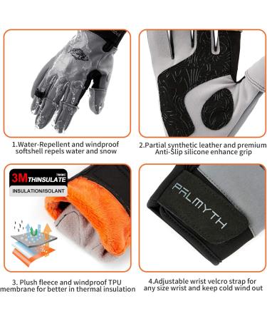 Palmyth Flexible Fishing Gloves - Insulated, Water Repellent for Men and Women - Ideal for Ice Fishing, Fly Fishing, Photography - Black/Grey XS - Buy Online on GoSupps.com
