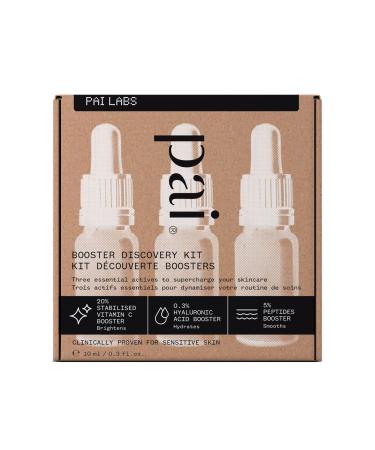Pai Skincare - Booster Discovery Kit | Stabilised Vitamin C + Hyaluronic Acid + Peptides | Natural Vegan Sensitive Skincare (3 Piece Set)