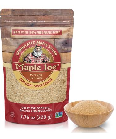 Maple Joe Pure Maple Sugar Granulated, Made With 100% Grade A Maple Syrup. Powdered Maple Sugar For Cooking & Baking. White Or Brown Sugar Substitute. Fat Free, Non-GMO, Gluten Free & Vegan. 7.8 oz /220g 7.76 Ounce (Pack o