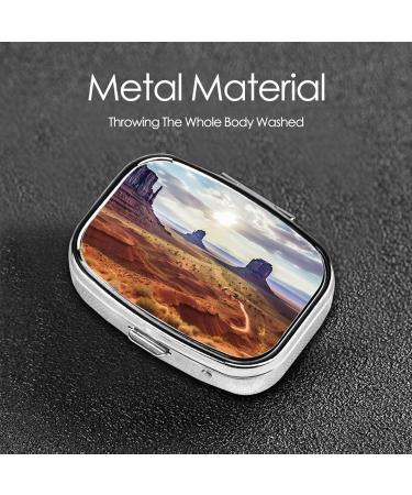 Monument Valley Landscape Small Pill Case - Cute 2 Compartment Travel Pill Box for Purse & Gifts | International Shipping - Buy Online on GoSupps.com