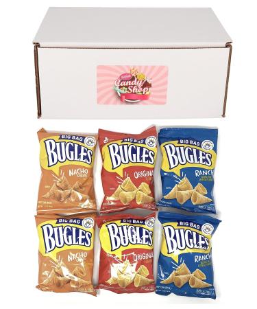 Bugles Snack Variety Pack of 3 Flavors (Original, Ranch, Nacho) (2 of each, total of 6)