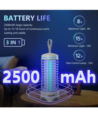 Imenlox Bug Zapper Outdoor with LED Light Cordless Mosquito Zapper Indoor 2500mAh Electric Rechargeable Fly Zapper 2-in-1 Portable Fly Traps Fly Zapper for Home Backyard Camping Patio(White) - Buy Online on GoSupps.com