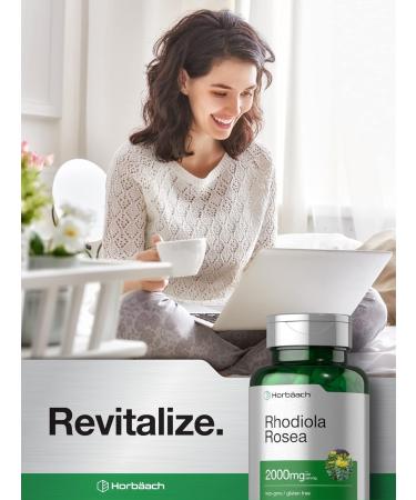 Horb ach Rhodiola Rosea Capsules 2000mg | 180 Count | Non-GMO Gluten Free Supplement - Buy Online on GoSupps.com
