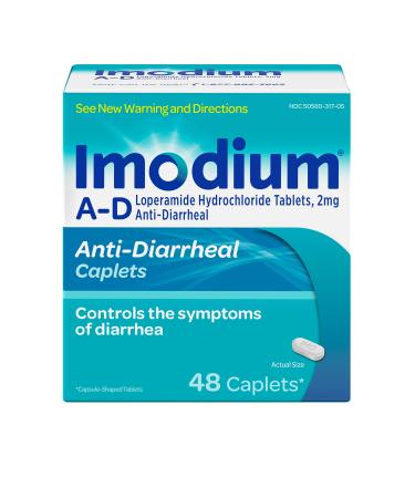 Imodium A-D Diarrhea Relief Caplets Loperamide Hydrochloride -Diarrheal Medicine 48 ct.