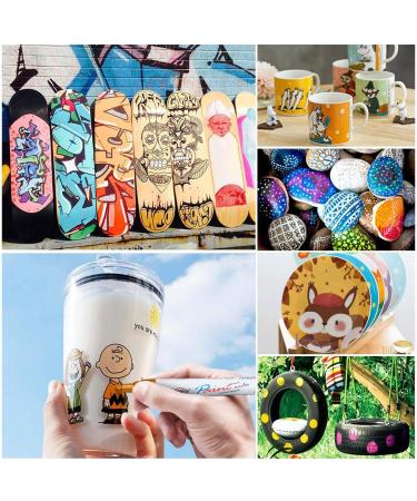 Oil-Based Waterproof Paint Pens - Permanent Markers for Rocks, Wood, Fabric, Plastic, Glass - 12 Colors - Buy Online on GoSupps.com