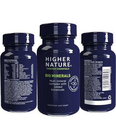 Higher Nature Bio Minerals - Plant-Based Multimineral Supplement - Vegetarian & Vegan - 90 Tablets - Buy Online on GoSupps.com