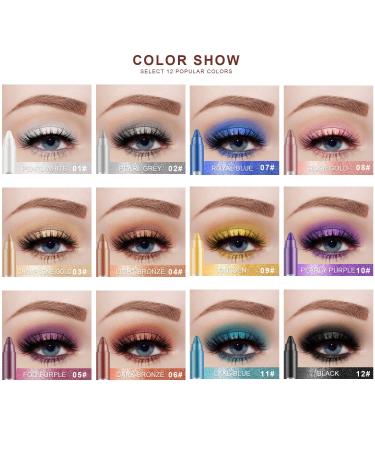 Buy Dulele 12 Colors Shining Eyeshadow Stick Set - Waterproof Long Lasting Metallic & Glitter Eye Makeup - International Shipping Available - Buy Online on GoSupps.com