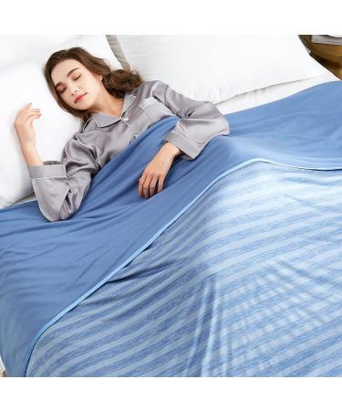 Guohaoi Cooling Blanket (90"x90"Queen Size) for Hot Sleepers and Night Sweats 100% Oeko-Tex Certified Arc-Chill Q-Max 0.5 Cool Fiber Ultra Cold Breathable Comfortable Hypo-Allergenic All-Season. Blue 90" 90"
