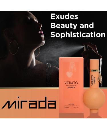 MIRADA Verato Amber Women's Eau de Parfum (EDP) 3.4 FL. Oz (100ml) Women s Perfume with Notes of Ylang-Ylang White Flowers Frangipani Amber Musk Vanilla Cedar Cashmeran - Buy Online on GoSupps.com