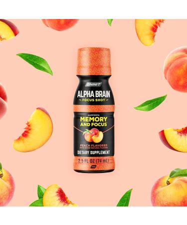 ONNIT Alpha Brain Focus Shot Peach Flavor Nootropic Dietary Supplement Drink That Supports Energy Focus and Mood IGEN Non-GMO Tested 2.5 fl oz 6 Count - Buy Online on GoSupps.com