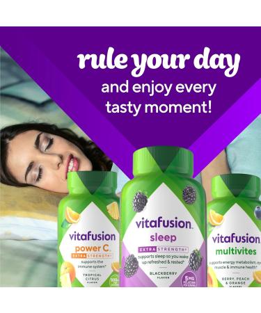 VitaFusion Extra Strength Melatonin 5mg Gummies - Natural Blackberry Flavor - 120 Count - Buy Online on GoSupps.com
