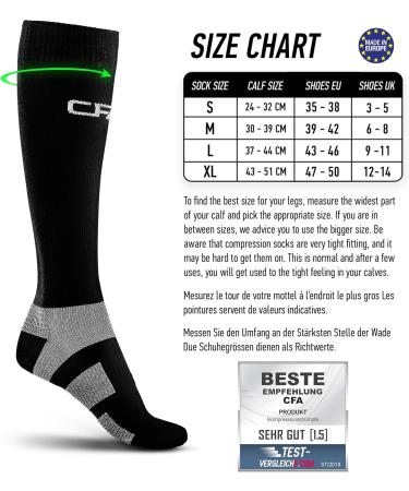 Buy CFA V1 Quality Compression Socks for Men & Women | Ideal for Running Gym Cycling | Sustainable Danish Design - Black/Gray - Buy Online on GoSupps.com