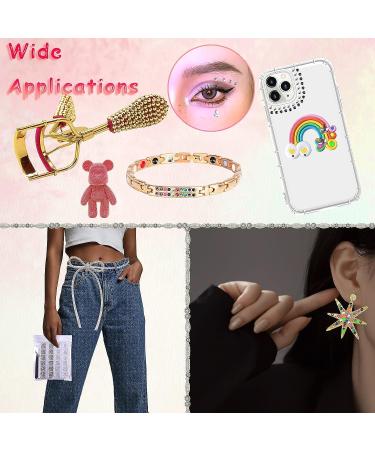 3120Pcs Diamond Nails Rhinestones for Nail Art | Colorful Fluorescence Rhinestones with Tweezers and Pen | Multi Shapes Clear AB Gemstones for Women DIY Craft - Buy Online on GoSupps.com