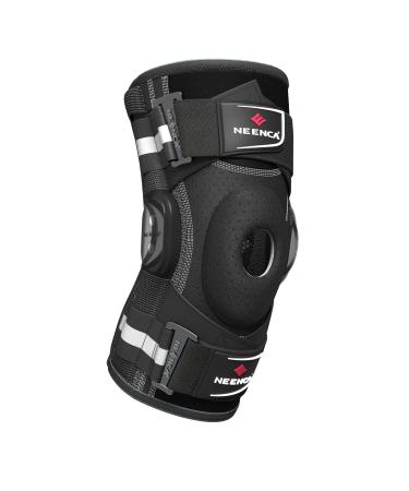 NEENCA Professional Knee Brace for Knee Pain Hinged Knee Support with Patented X-Strap Fixing System Medical for Pain Relief Arthritis Meniscus Tear ACL PCL MCL Runner Sport -FSA/HSA Eligible Large Black - Single