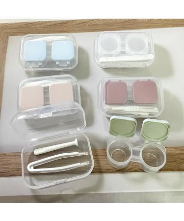 Colorful Portable Contact Lens Container Set | Mini Hinged Lid Cases for Travel | Clear Storage in Red Pink Green Blue - Buy Online on GoSupps.com