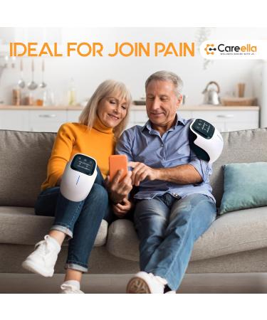 Careella Wireless Knee Massager | Heated Knee Pain Relief & Vibration Therapy | Portable Knee Heating Pad with Red Light for Easy Use - Buy Online on GoSupps.com