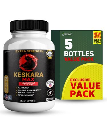 Keskara Max Extra Strength Maca Root Complex 1500mg Herbal Supplement 60 Capsules Sugar-Free Vegan Gluten-Free (5)
