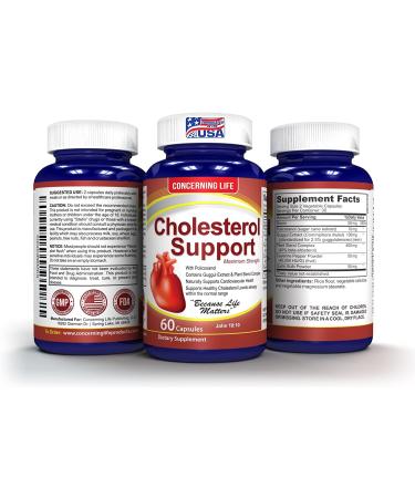 Cholesterol Support: Natural Supplement to Lower High Cholesterol & Triglycerides - Heart Healthy Formula - Buy Online on GoSupps.com