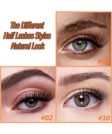 TIMELABS 3D Fluffy False Half Lashes | Natural Wispy Cat Eye Style | 10MM Short Soft Faux Mink | 10 Pairs - Buy Online on GoSupps.com