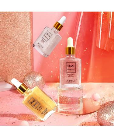 Hydrating Shimmer Body Oil | Rose Gold Liquid Luminizer | Long Lasting Body Highlighter & Glow Makeup for Women | Non-Sticky Glitter 30ML - Buy Online on GoSupps.com