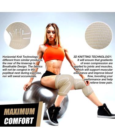 NEENCA 2 Pack Knee Compression Sleeve for Knee Pain Relief and Injury Recovery - Large 2 Pack - Buy Online on GoSupps.com