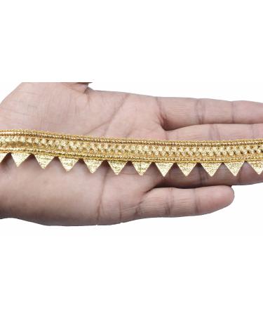 CRAFTLOVE Craft Love Samosa Gota Patti Lace Border 19.5 Yards / 18 MTR for Decorations  Designing  Sewing  Art & Crafts (Width : 2 cm) (Golden)