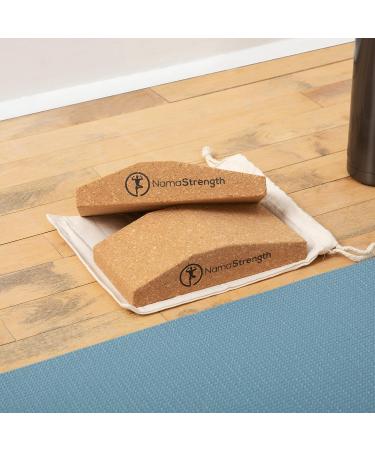 NamaStrength Cork Yoga Wedge Set - Non-Slip Wrist Support Blocks (Set of 2) - Buy Online on GoSupps.com