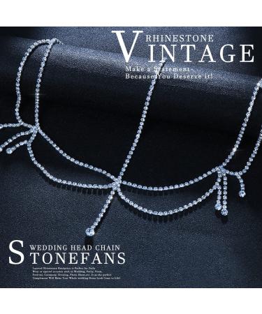 STONEFANS Bridal Rhinestone Head Chain for Women Wedding - Boho Tassel Hair Accessory - Buy Online on GoSupps.com