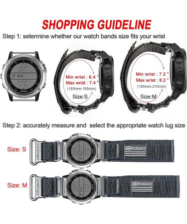 Garmin Watch Band - Super Rugged Nylon Sports Strap for fnix/Forerunner/Vivoactive - Tough Replacement for Men - Green 22MM - Buy Online on GoSupps.com