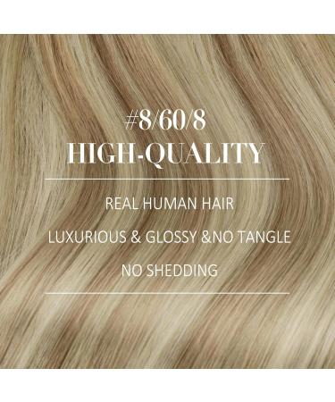 Youngsee Clip In Extensions - Real Hair Ombre 50cm Balayage Medium Brown & Platinum Blonde - 120g 7pcs - Premium Quality Hair Extensions - Buy Online on GoSupps.com