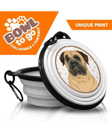 12. Bullmastiff Portable Drinking Bowl with Carabiner | Foldable Pet Food Bowl for On-the-Go | Unique & Handy Travel Solution - Buy Online on GoSupps.com