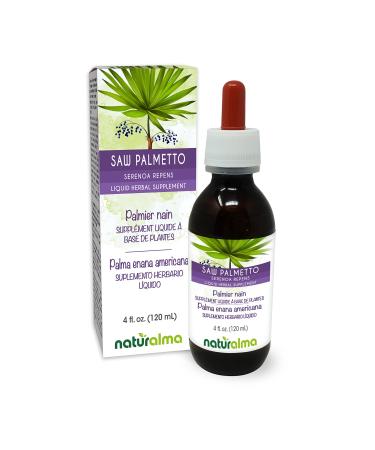 Naturalma Saw Palmetto (Serenoa repens or Sabal serrulata) Fruit Alcohol-Free Tincture 4 fl oz Liquid Extract in Drops | Herbal Supplement | Vegan | Product of Italy Alcohol-free 4 Fl Oz (Pack of 1)