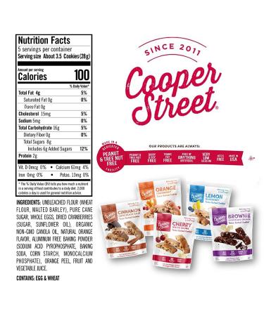 Cooper Street Cookies All Natural Nut & Dairy Free Orange Cranberry Biscotti Style 18oz (Pack of 2) - Buy Online on GoSupps.com