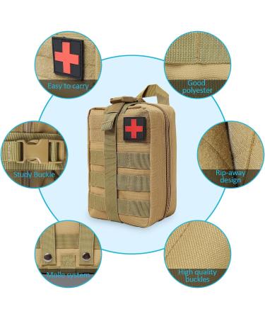 Buy Bituor Tactical First Aid Bag - Waterproof Molle EMT Pouch for Outdoor Camping Travel & Adventure (Brown) | Premium Survival Gear - Buy Online on GoSupps.com