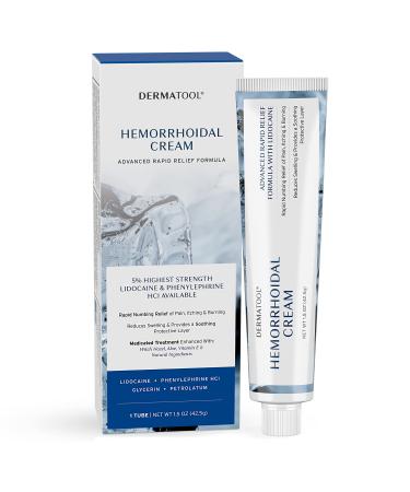 Hemorrhoid Treatment - Hemorrhoid Cream with 5% Lidocaine Highest Strength - Hemorrhoid Shrinking Treatment - Rapid Relief of Pain Swelling Bleeding Itching and Burning - Anal Fissure & Hemorrhoids