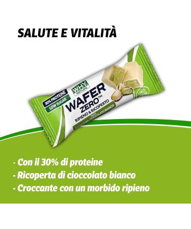  WHY NATURE WHY NATURE WAFER ZERO - Wafer waffle with protein filling - Gluten-free - Pistachio and white chocolate flavor - 35g - Buy Online on GoSupps.com
