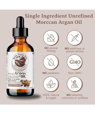 Bella Terra Oils Moroccan Argan Oil. 120ml. 100% Pure. Cold-pressed. Unrefined. Non-comegodenic. Rich in Vitamin E. Natural Moisturizer for Skin Hair. 120 ml (Pack of 1) - Buy Online on GoSupps.com