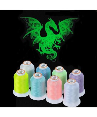 New brothread 8 Colors Luminary Glow in The Dark Embroidery Thread Kit 30WT 500M Spools for Embroidery, Quilting, Sewing - Buy Online on GoSupps.com