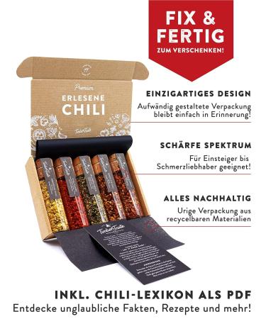 Timber Taste Sharp Chilli Spices Gift Set | 5 Handpicked Chilis | Up to 700 000 Scoville | Unique Hot Chili Gift for Men & Women - Perfect for Birthdays - Buy Online on GoSupps.com