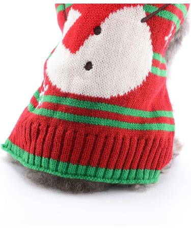 Shop Hrttsy Christmas Dog Sweater - Warm Winter Pullover for Small & Medium Dogs - Red-Green Striped Snowman Costume - Buy Online on GoSupps.com