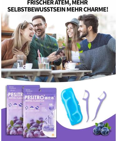200 Vegan Blueberry Xylitol Dental Floss Sticks | Laoye Tooth Cleaning Picks | Fresh Fruit Coating for Gap Tooth Flap Care - Buy Online on GoSupps.com