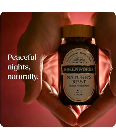 Greenworks Nature's Rest Melatonin-Free Sleep Aid Organic Herbal Blend with Ashwagandha Valerian Chamomile & Passionflower Non-Habit Forming Vegan Capsules for Restful Sleep 60 Count - Buy Online on GoSupps.com