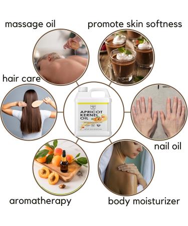 Apricot Kernel Oil 16oz | Premium Quality Cold-Pressed Oil | Moisturizing and Nourishing | Ideal for Skin Hair and Massage | By Amriel Co. - Buy Online on GoSupps.com